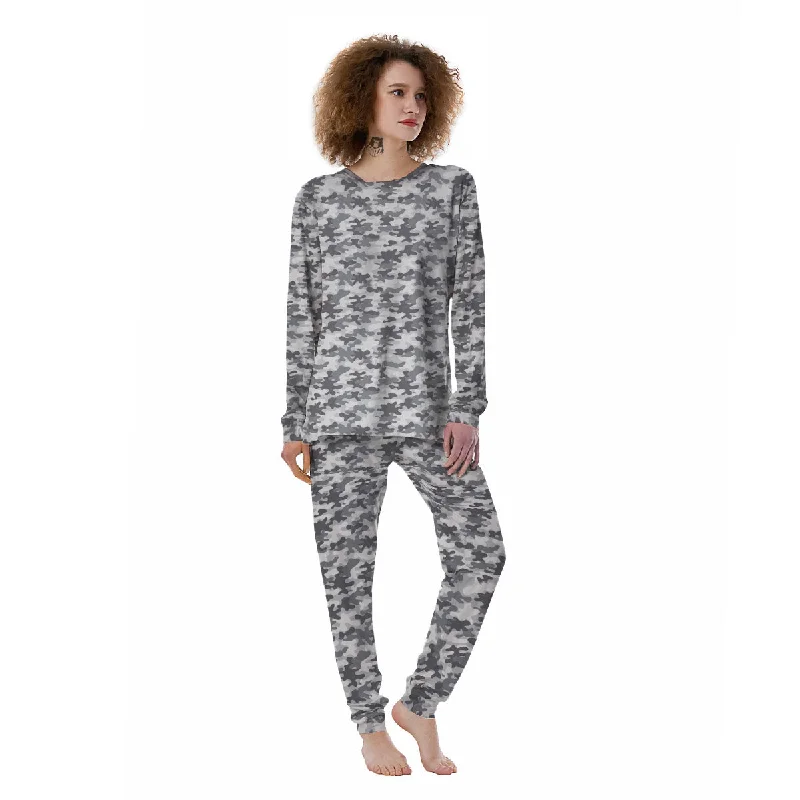 Camouflage White And Grey Print Women's Pajamas Best pajama sets for pregnancy