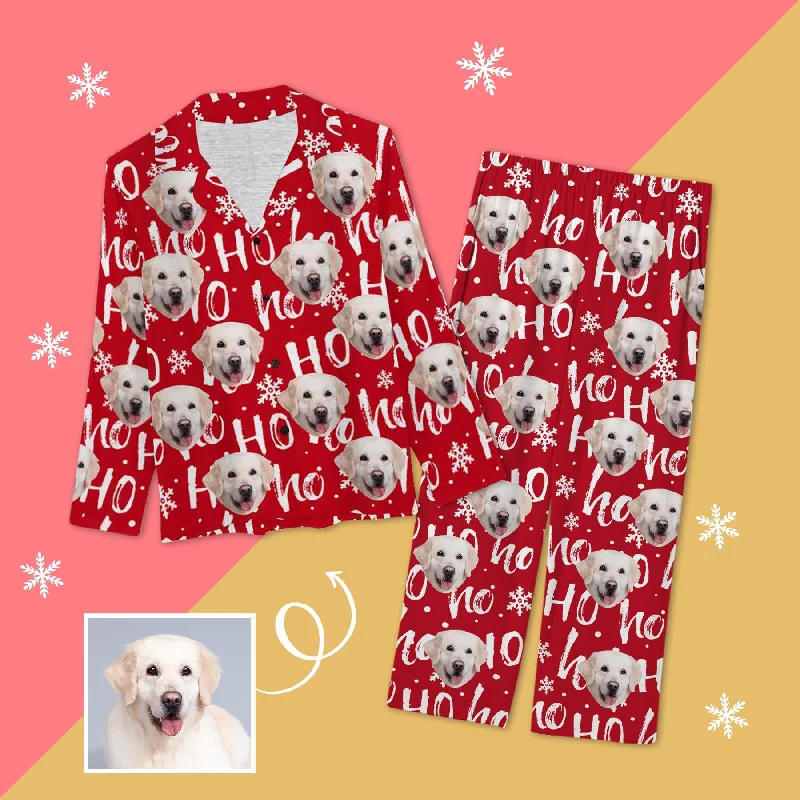 Custom Face Pajamas Ho Red Sleepwear Personalized Women's Long Pajama Set Bamboo pajama sets