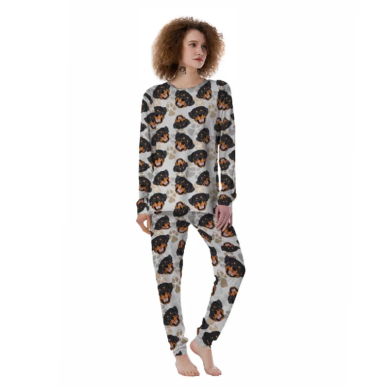 Face Rottweiler Print Pattern Women's Pajamas Maternity pajama sets