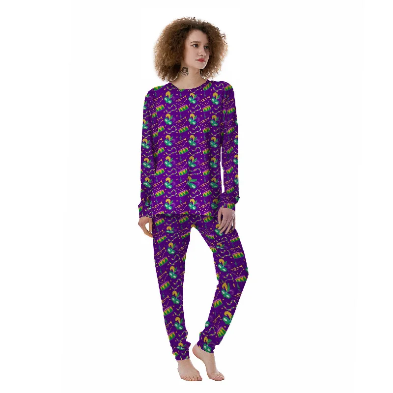 Festival Mardi Gras Print Pattern Women's Pajamas Two-piece pajama sets