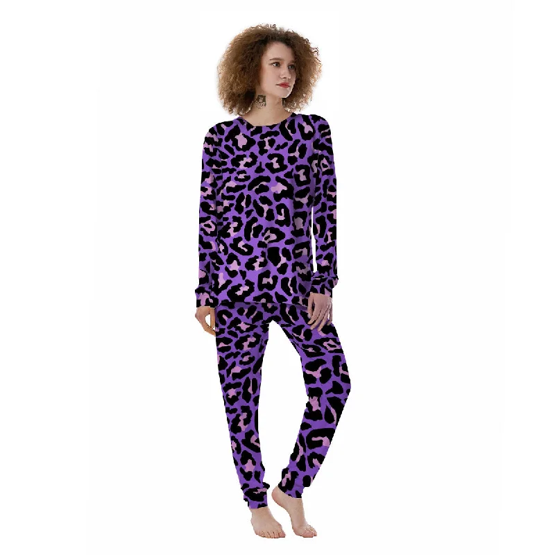 Leopard Pink And Purple Print Women's Pajamas Best pajama sets for relaxing weekends