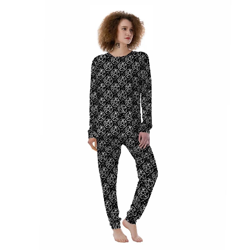 Pentagram Pentagram Magic Pattern Women's Pajamas Fleece pajama sets