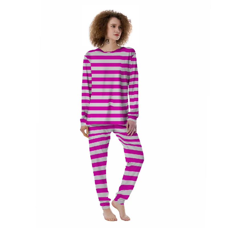 Pink Color Striped Print Women's Pajamas Forever 21 pajama sets