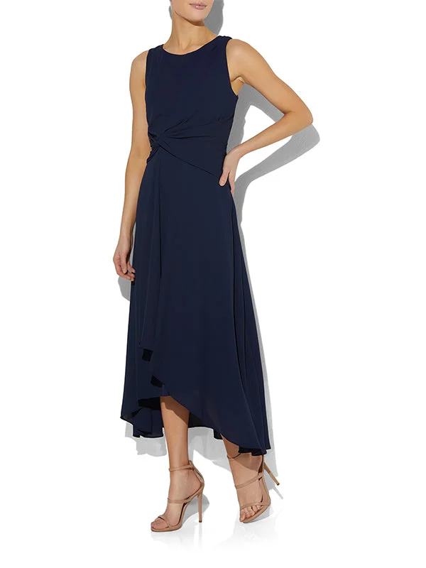 Allora Navy Chiffon Dress Chic Bridal Gown