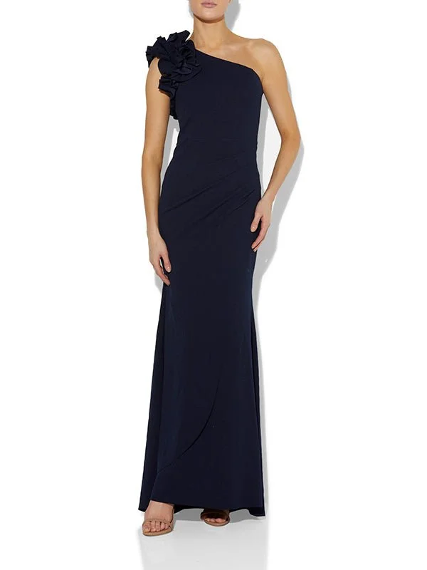 Amelia Navy Gown Elegant Satin Set