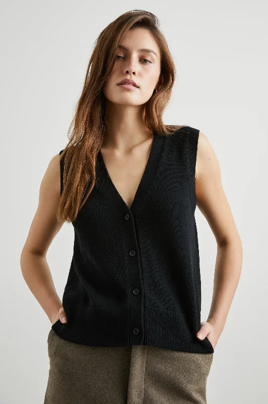 ANNIKA VEST - JET BLACK Best value sweaters