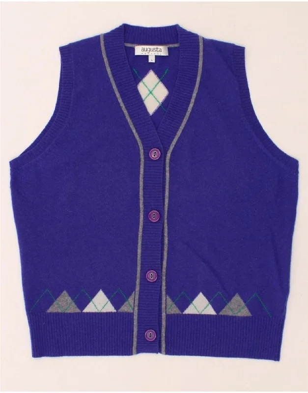 AUGUSTA Womens Weekend Sleeveless Cardigan Sweater UK 16 Large Blue Date night sweaters