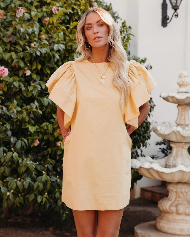 Davina Cotton Pocketed Mini Dress - Yellow Shein mini dresses