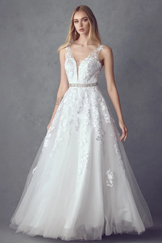 Enchanting Floral AppliquÃ© Ball Gown: Everlasting Elegance for Unforgettable Moments Simple Wedding Dress