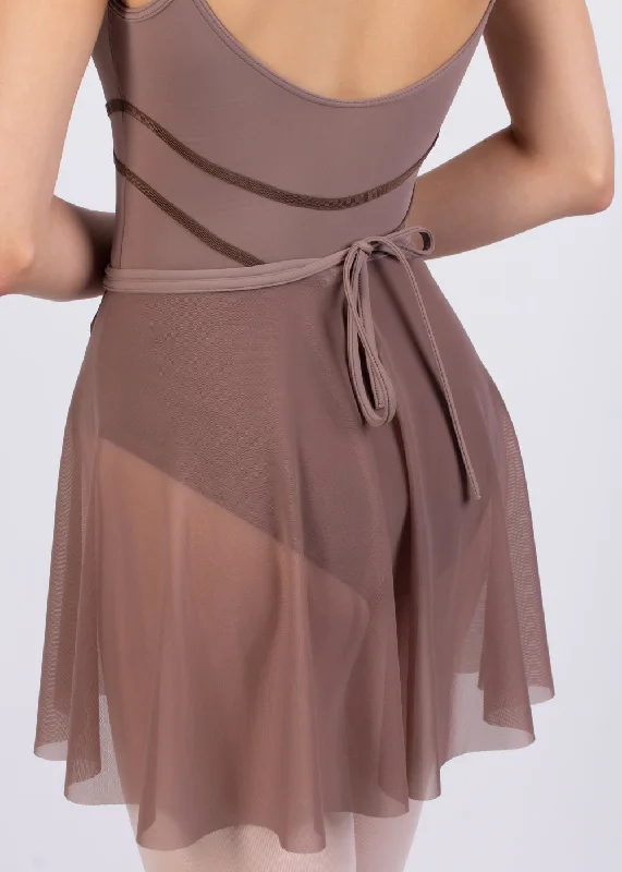 06017/1 CLARA, Mesh skirt with ties-Coffee Silk unclassified skirts