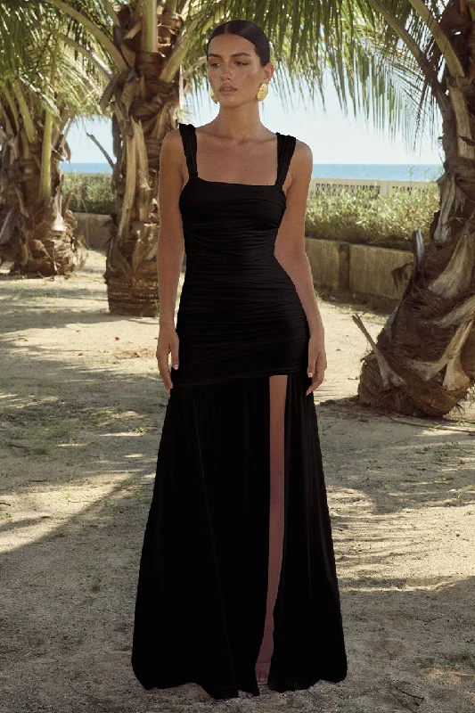 Carlie Maxi Dress - Black Leather maxi dresses