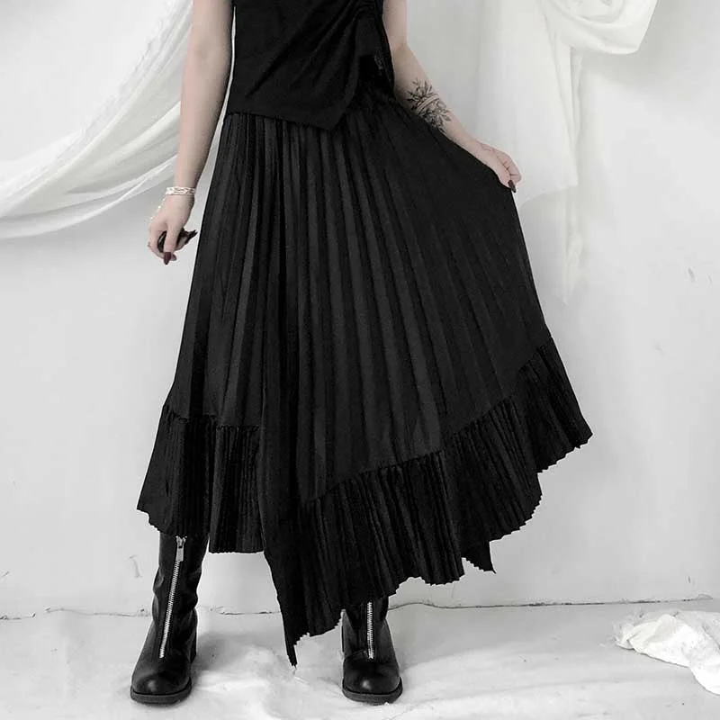 High Waist Casual Pleated Irregular Skirt Graduation unclassified skirts