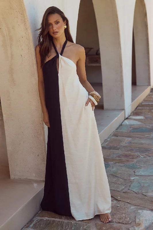 Riviera Maxi Dress - Black/Sand Cheap maxi dresses