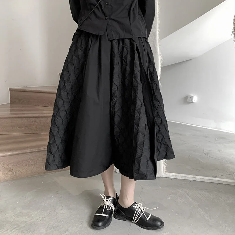 Scale-shaped Textured Patchwork Skirt Breathable unclassified skirts