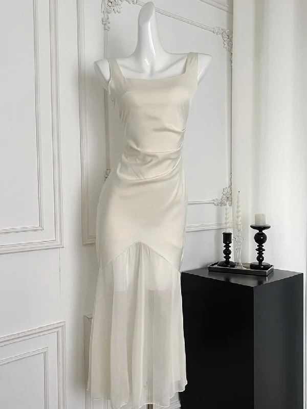 Timeless Ivory Satin Bodycon Maxi Dress Budget-friendly maxi dresses