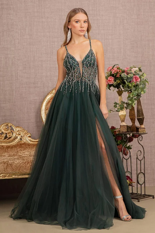 Prom Long Spaghetti Strap Beaded Gown Best party dresses for plus size