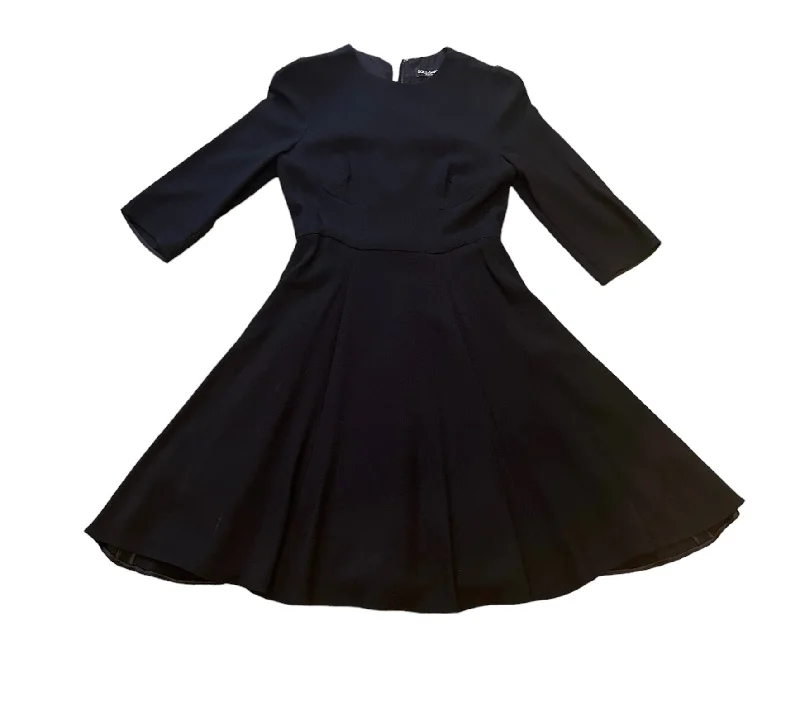 Black Crepe Dress with Jewel Buttons by Dolce and Gabanna Designer unclassified dresses