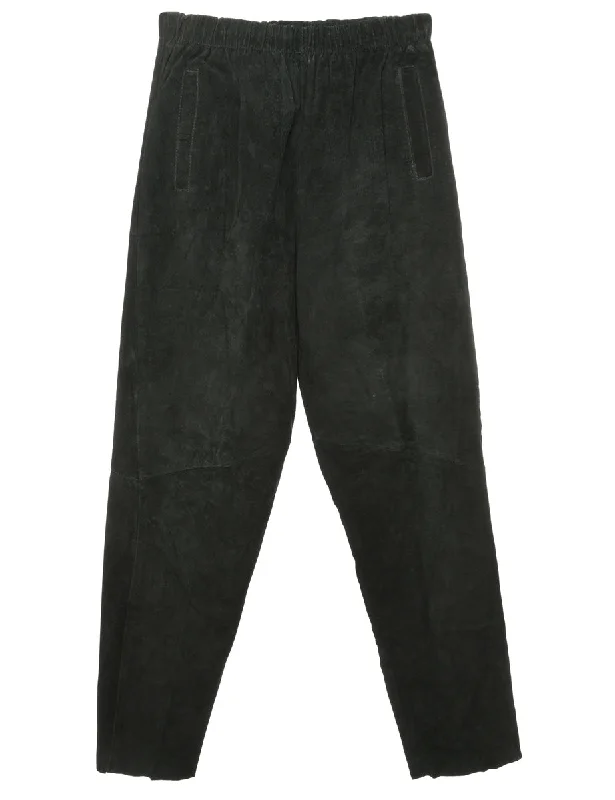 Black Suede Trousers - W26 L28 High-low unclassified dresses