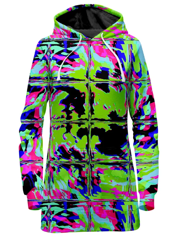 Blacklight Rave Glitch Hoodie Dress Soft fabric unclassified dresses