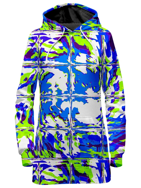 Blue Rave Glitch Hoodie Dress Best-selling unclassified dresses