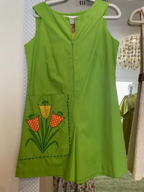 Bright Green Sleeveless Romper by Lisanne Short unclassified dresses