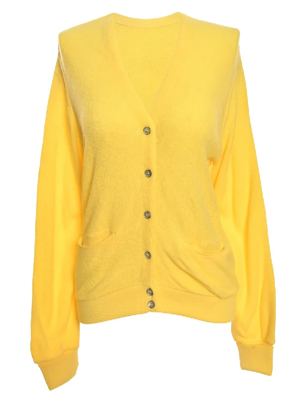 Button Front Yellow Cardigan - XXL Sexy unclassified dresses