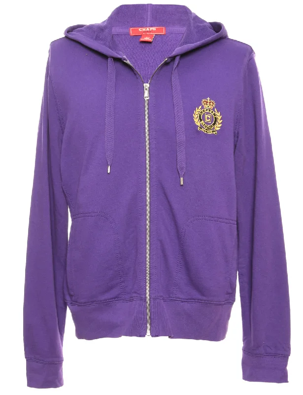 Chaps Purple Hooded Track Top - L Ruffled unclassified dresses