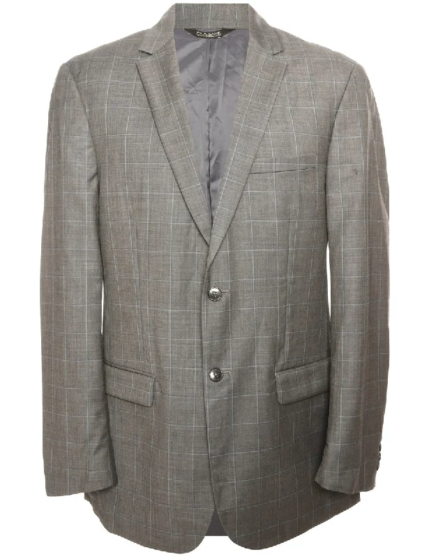 Checked Grey Blazer - L Club unclassified dresses