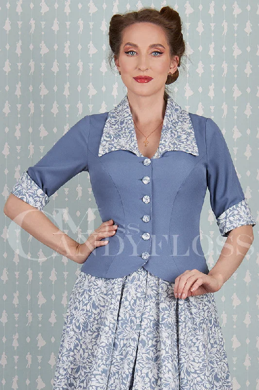 Claudia-Sable 1940s-Inspired blazer-blouse by Miss Candyfloss Discounted unclassified dresses