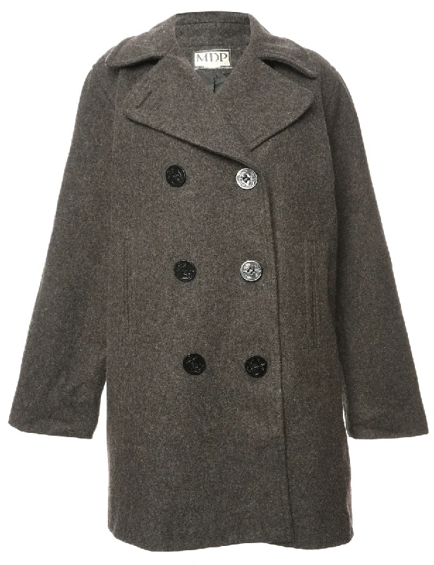 Double Breasted Dark Grey Peacoat - L Stylish unclassified dresses