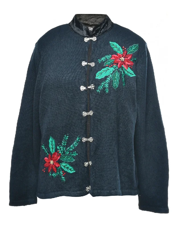 Embroidered Christmas Cardigan - M Cocktail unclassified dresses