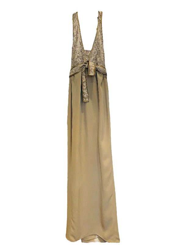 Geoffrey Beene Gray Silk Gown Beach unclassified dresses