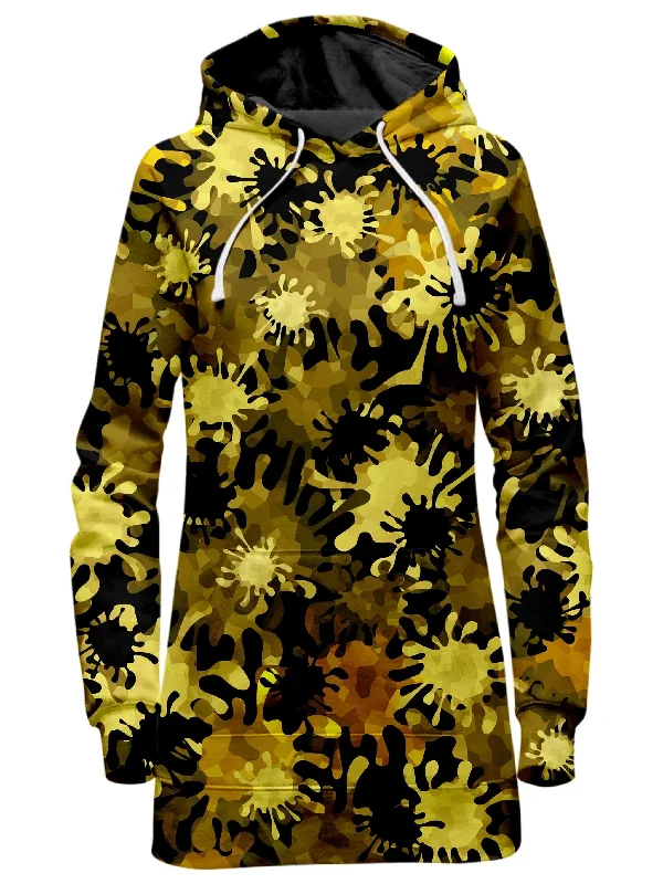 Gold Splatter Hoodie Dress Preppy unclassified dresses