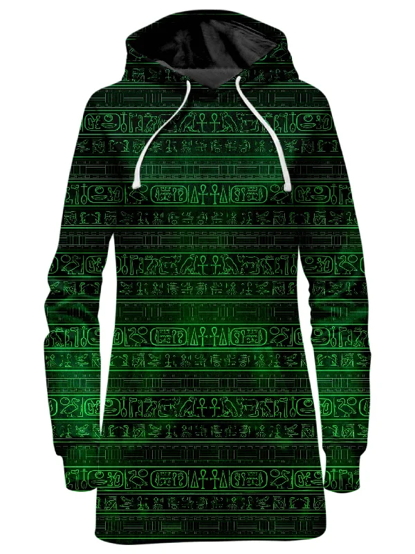 Green Glyphs Hoodie Dress Printed unclassified dresses