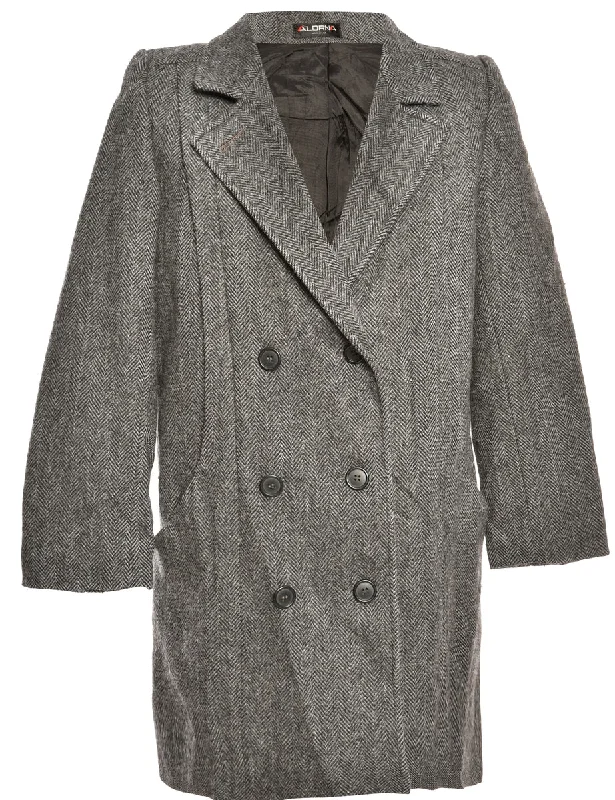 Herringbone Wool Coat - M Lounge unclassified dresses