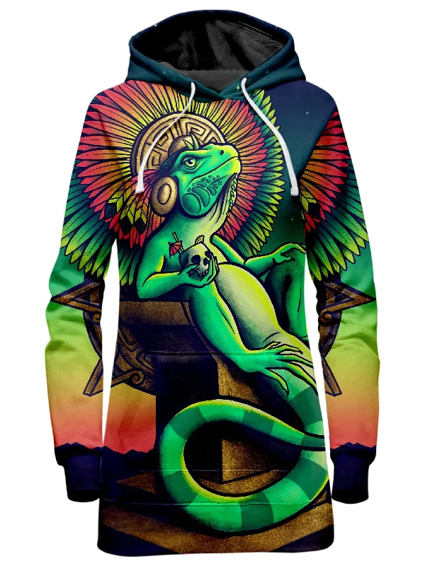 Iguana King Hoodie Dress Silk unclassified dresses