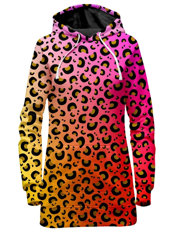 Leopard Spots Hoodie Dress A-line unclassified dresses