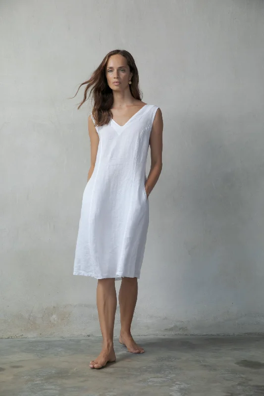 L'origami Linen Slip Dress White Off-shoulder unclassified dresses