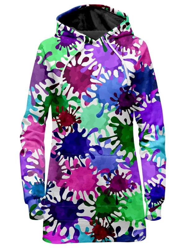 Neon Paint Splatter Hoodie Dress Floral unclassified dresses