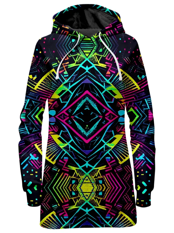 Neon Tribal Hoodie Dress Preppy unclassified dresses