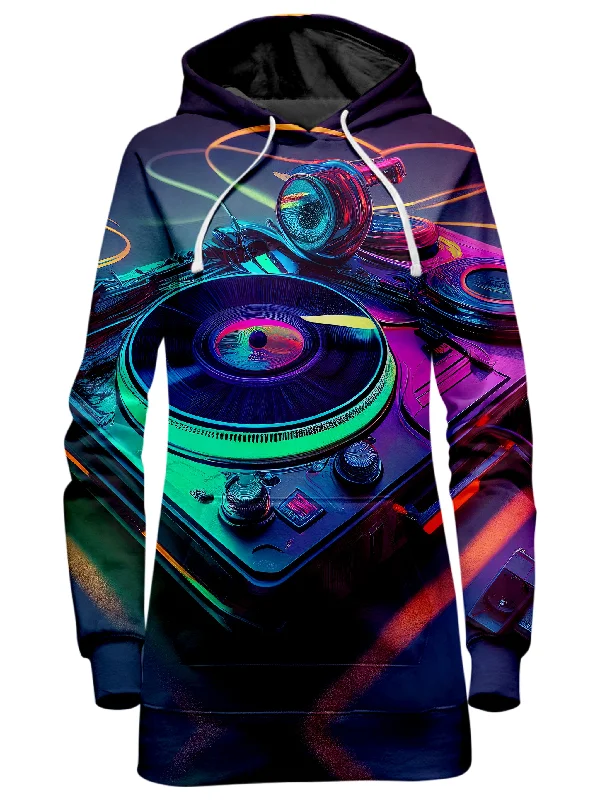 Neon Turntables Hoodie Dress A-line unclassified dresses