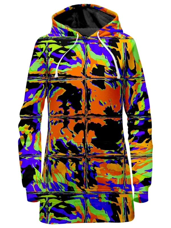 Orange Violet Rave Glitch Hoodie Dress Engagement unclassified dresses