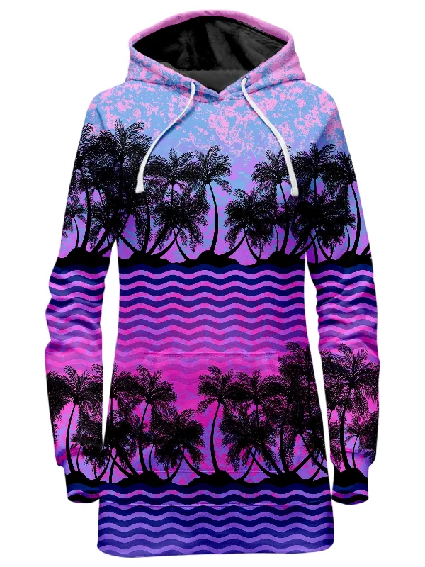 Paradise Palm Trees Hoodie Dress Dark color unclassified dresses