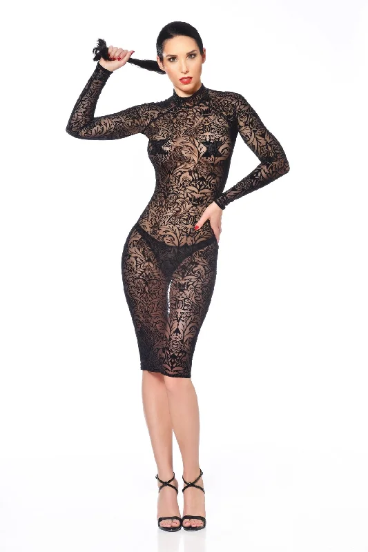 Azia Maori Dress Fetish Dresses | Black Mesh Sequin unclassified dresses