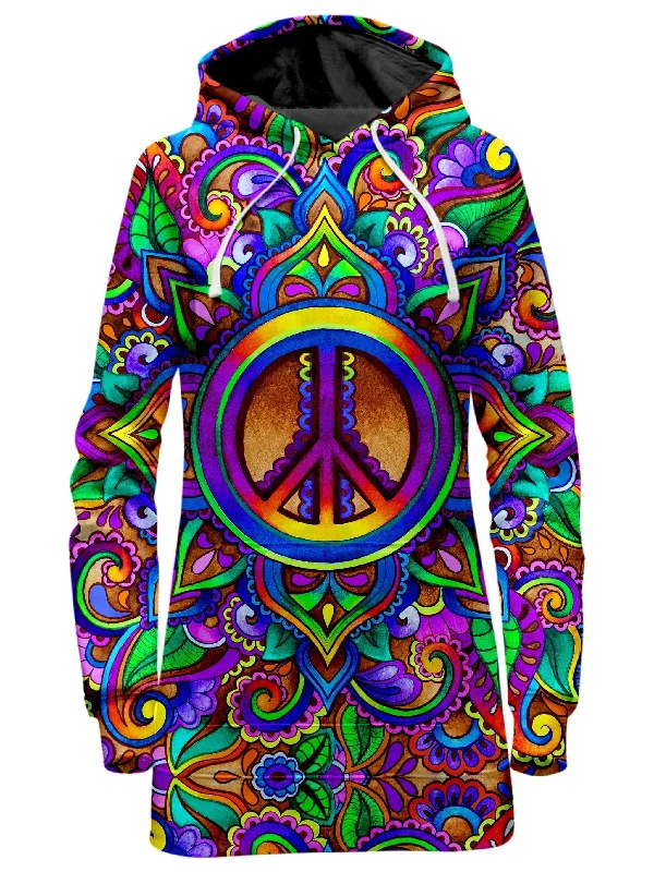 Peace Stock Hoodie Dress Boho unclassified dresses