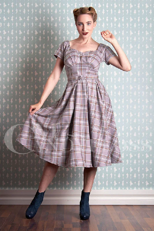 Phoebe-Wisteria Tartan swing dress by Miss Candyfloss Best-selling unclassified dresses