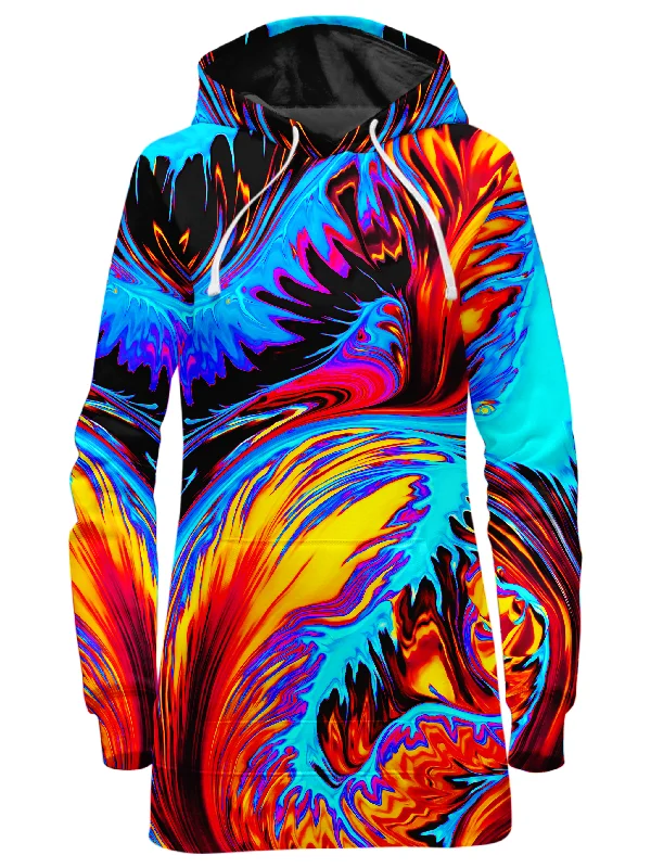 Phoenix Feather Hoodie Dress Long sleeve unclassified dresses