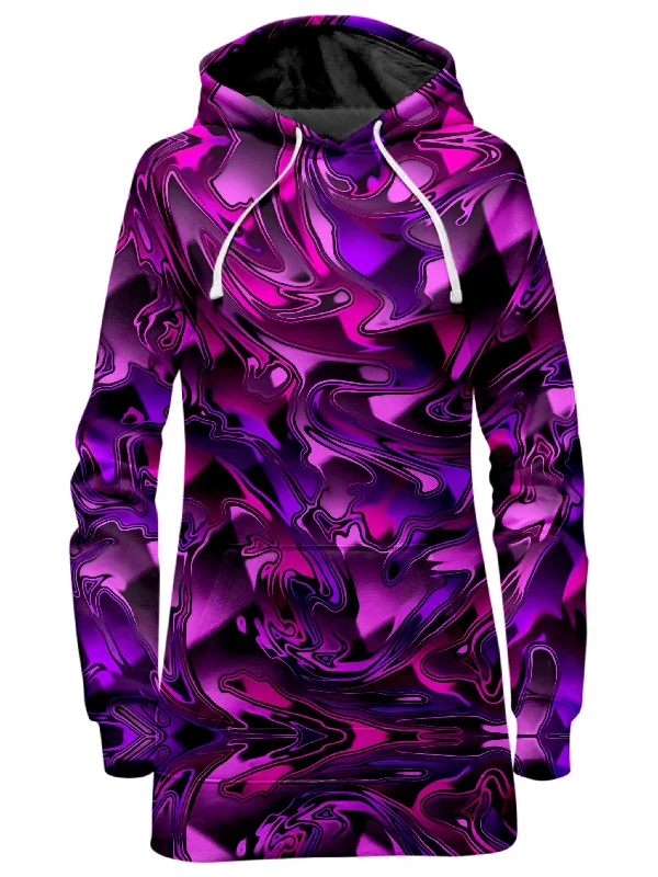 Pink and Purple Chromatic Melt Hoodie Dress Earthy tone unclassified dresses