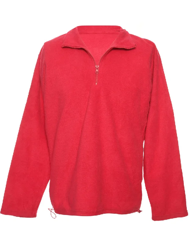 Pink Classic Quarter-Zip Fleece - L Y2K unclassified dresses