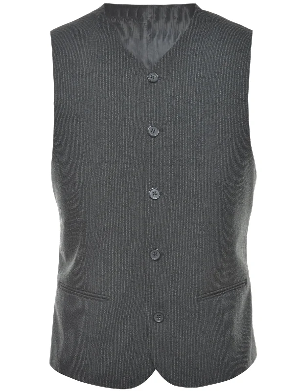 Pinstriped Black Waistcoat - M Summer unclassified dresses